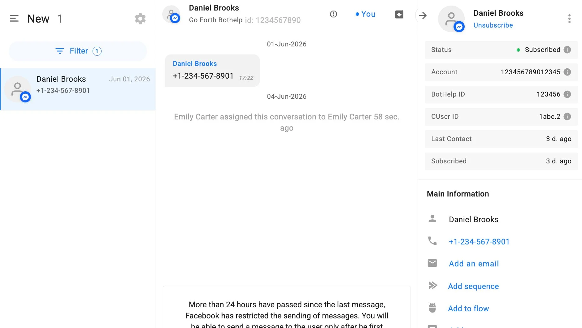 Dialogs inbox in BotHelp