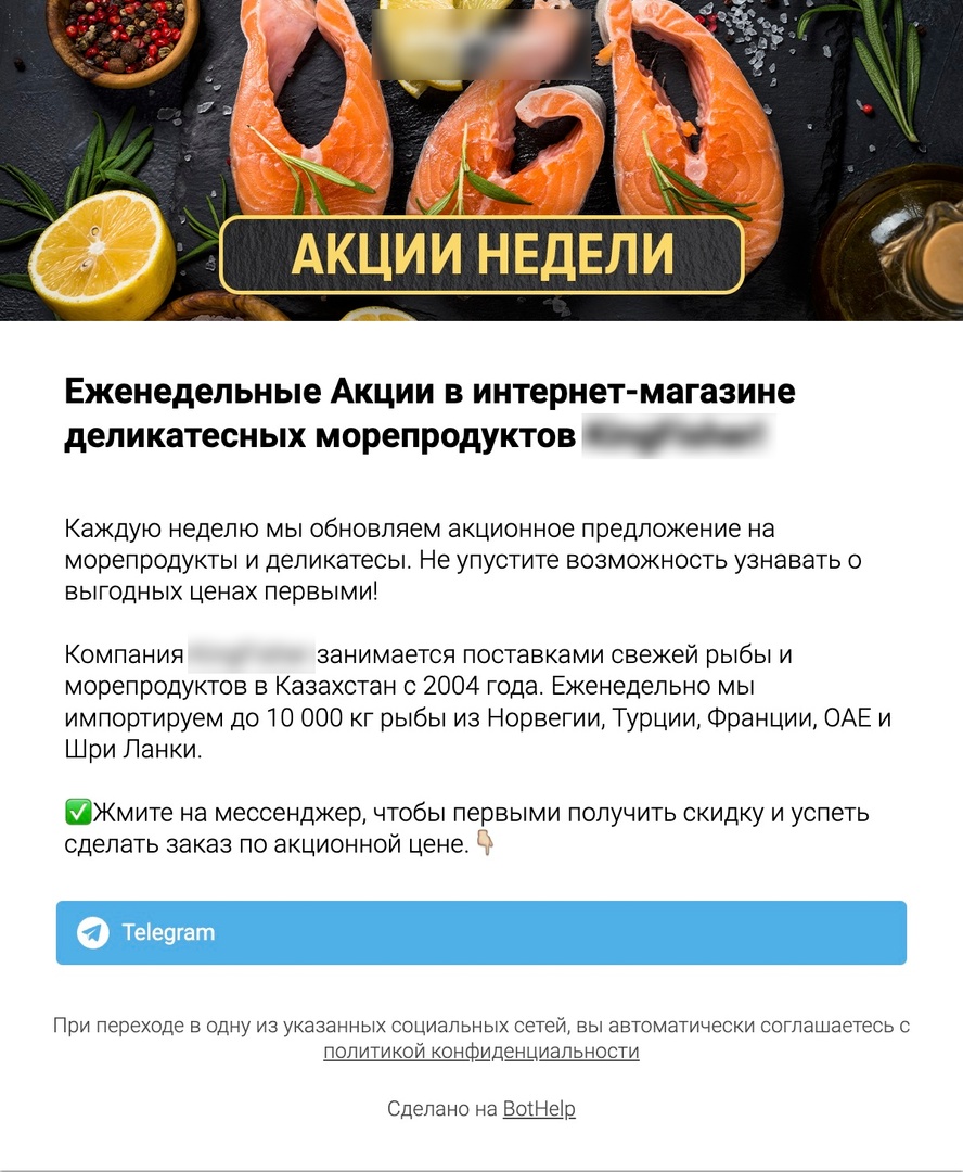 Кейс. Привлекли более 10 000 подписчиков по 0,3$ для интернет-магазина морепродуктов., изображение №2