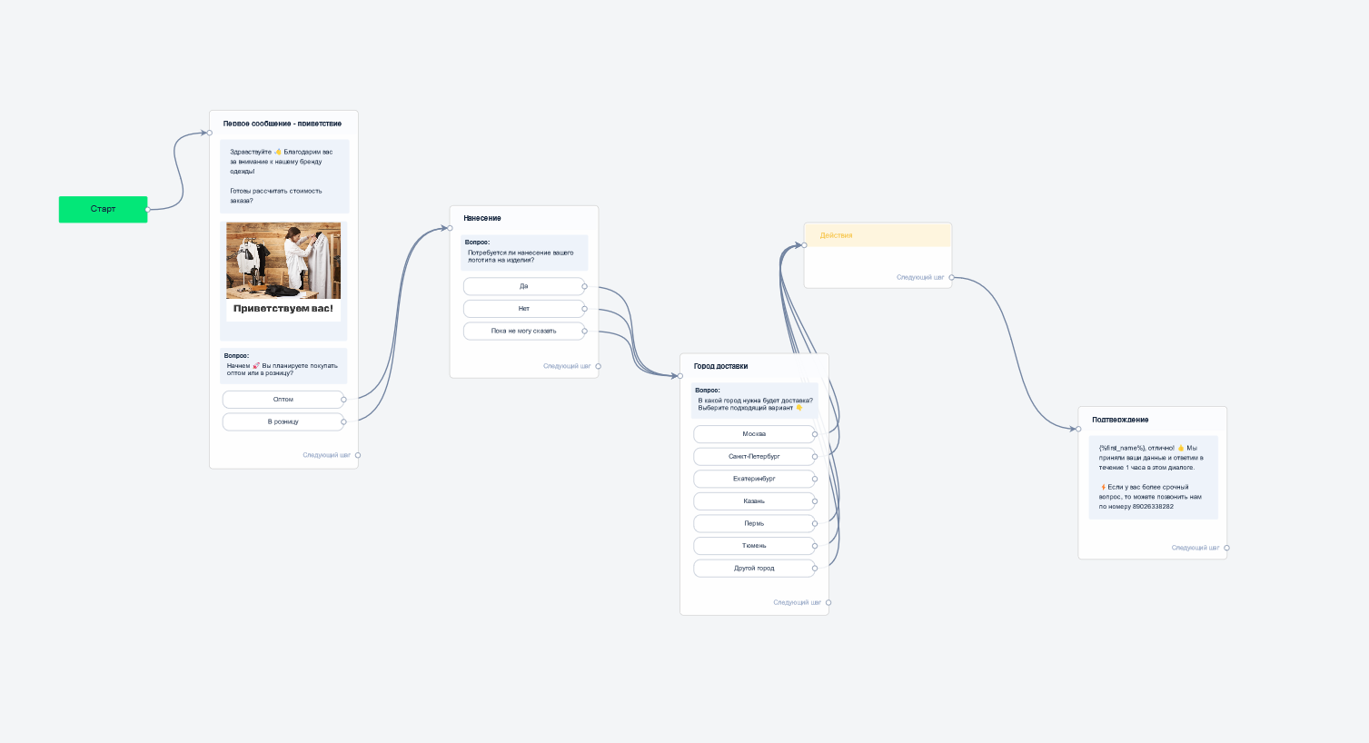 Квиз с напоминанием об ответе | BotHelp