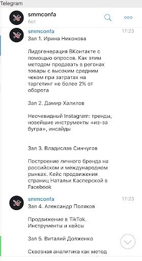 Кейс создания чат-бота в Telegram для самой Суровой SMM конференции 2019 года, изображение №11